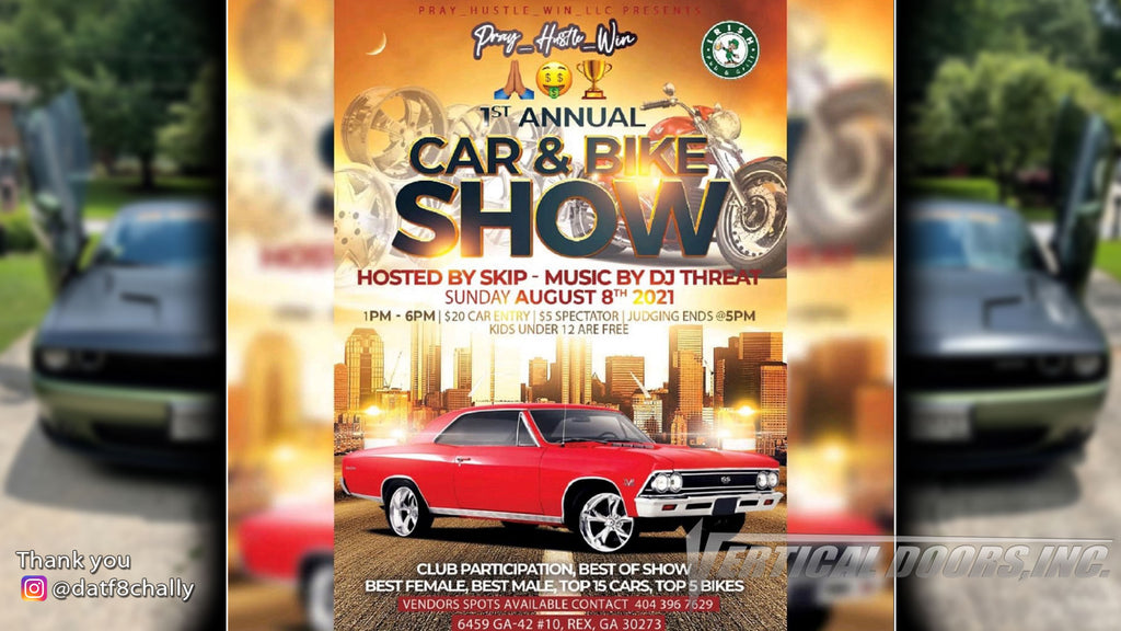 CAR SHOW | 8/8/2021 | Pray_Hustle_Win Car Show | Rex, GA | @datf8chally Challenger featuring Vertical Lambo Door Conversion Kit.