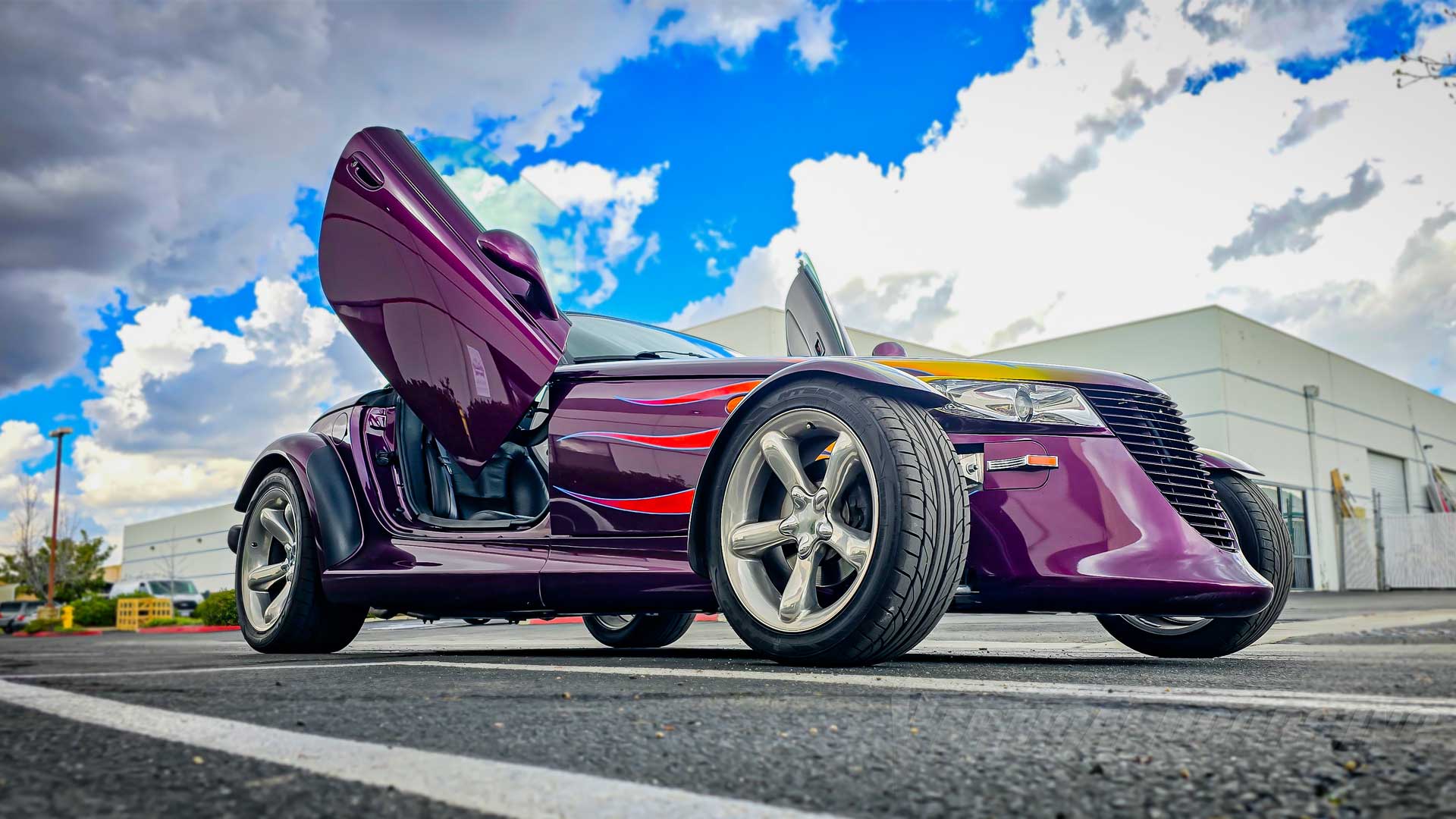 Chrysler / Plymouth Prowler 1997-2002 Lambo Door Conversion Kit, manufactured and installed by Vertical Doors, Inc. 3725