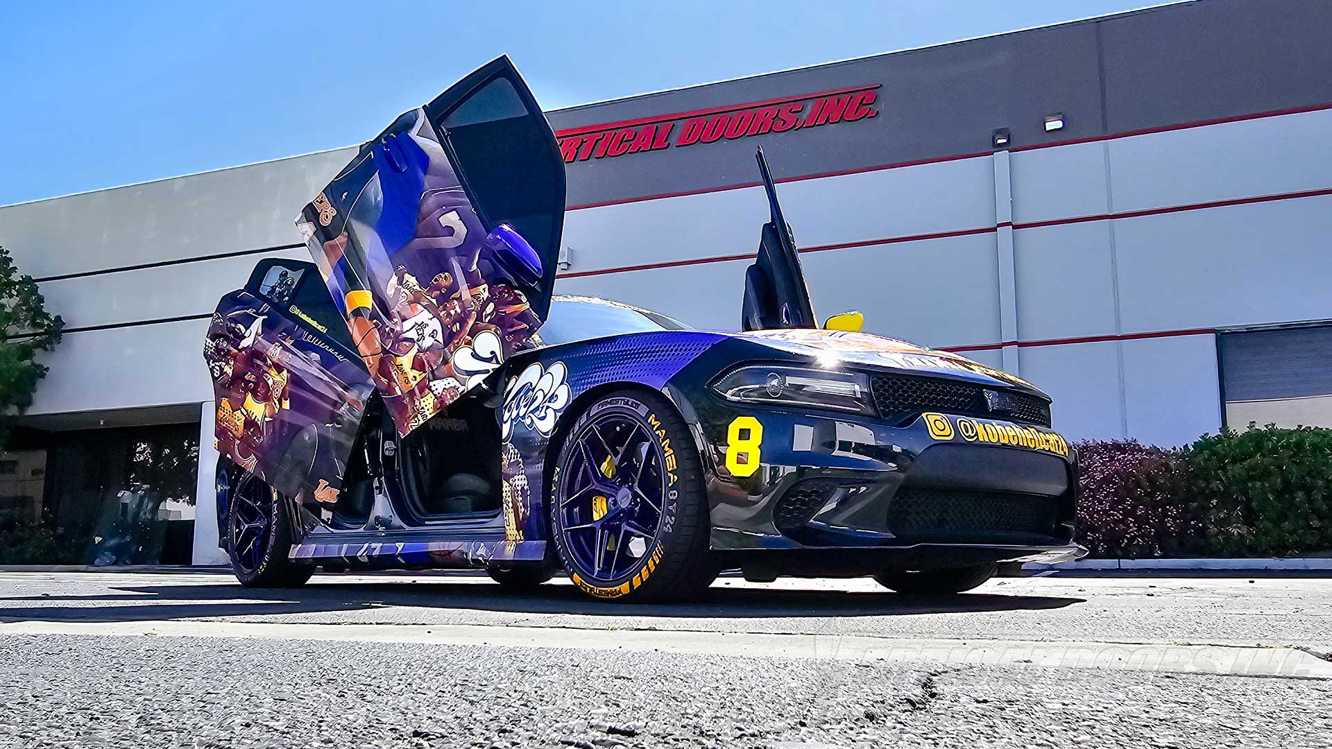 Check out @kobehellcat24 2018 Dodge Charger Hellcat with Door conversion kit by Vertical Doors, Inc. AKA "Lambo Doors"