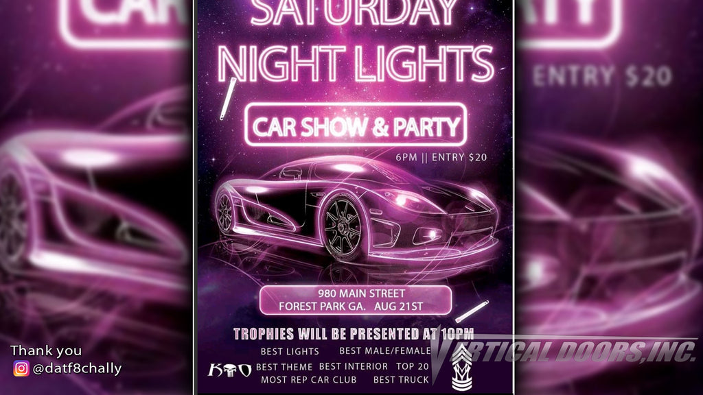 CAR SHOW | 8/21/2021 | Saturday Night Lights Car Show | Forrest Park, GA | @datf8chally Challenger featuring Vertical Lambo Door Conversion Kit.