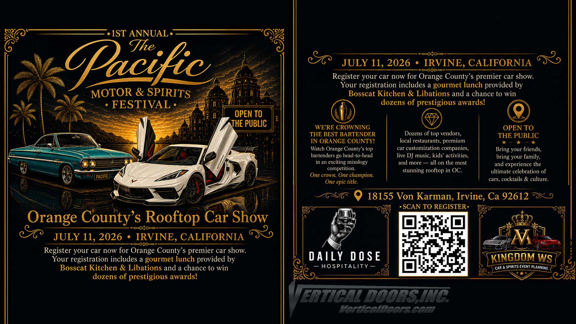 The Pacific Motor & Spirits Festival | July 11, 2026 | 18155 Von Karman Ave. Irvine, CA