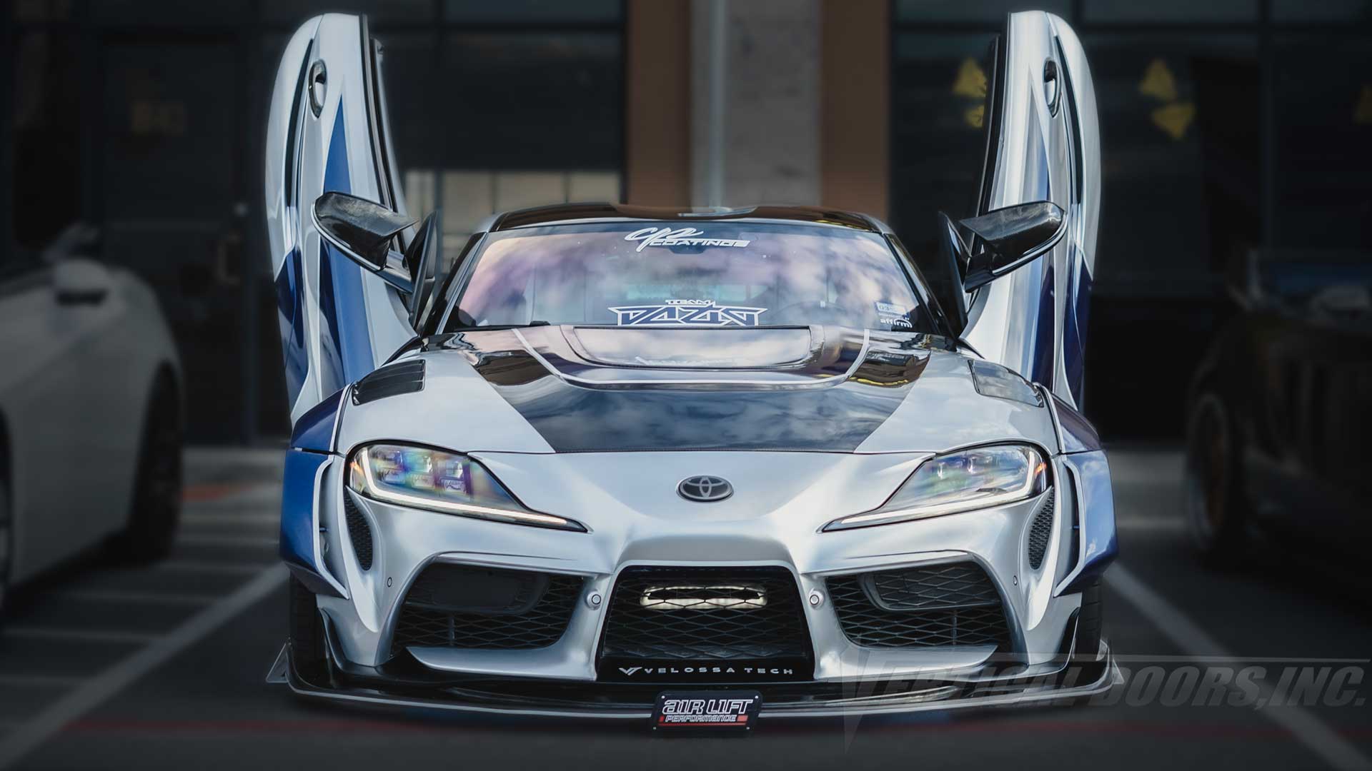 Risto’s @risto_dzg 2020 Toyota GR Supra 3.0 Premium from El Paso Texas fully customized inside and out, and of course featuring Vertical Lambo Doors Conversion Kit from Vertical Doors, Inc.&nbsp;