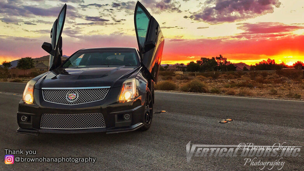 Check out Jonathan's 2nd Gen Cadillac CTS from Las Vegas, NV featuring Vertical Lambo Doors Conversion Kit from Vertical Doors, Inc.