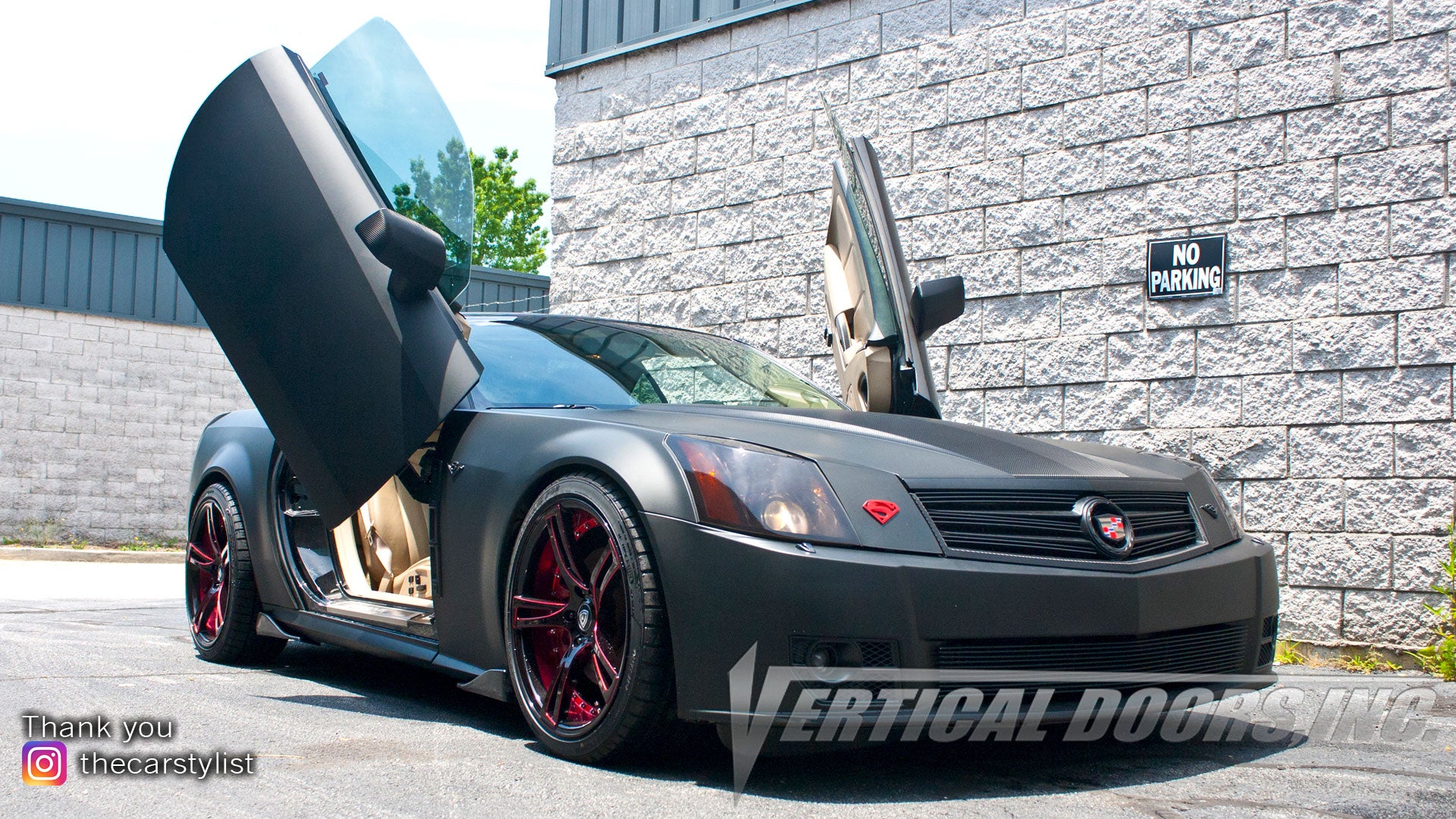 Installer | Mad Creations ATL | Longanville, GA | Cadillac XLR featuring Verical Doors, Inc. vertical lambo door conversion kit.