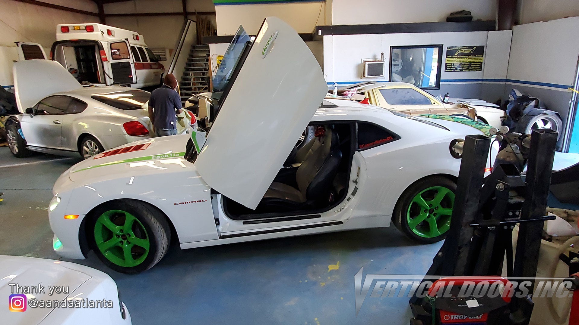 Installer | A and A Atlanta Automotive | Conyers, GA | Chevrolet Camaro with Vertical lambo door conversion kit by Vertical Doors, Inc.