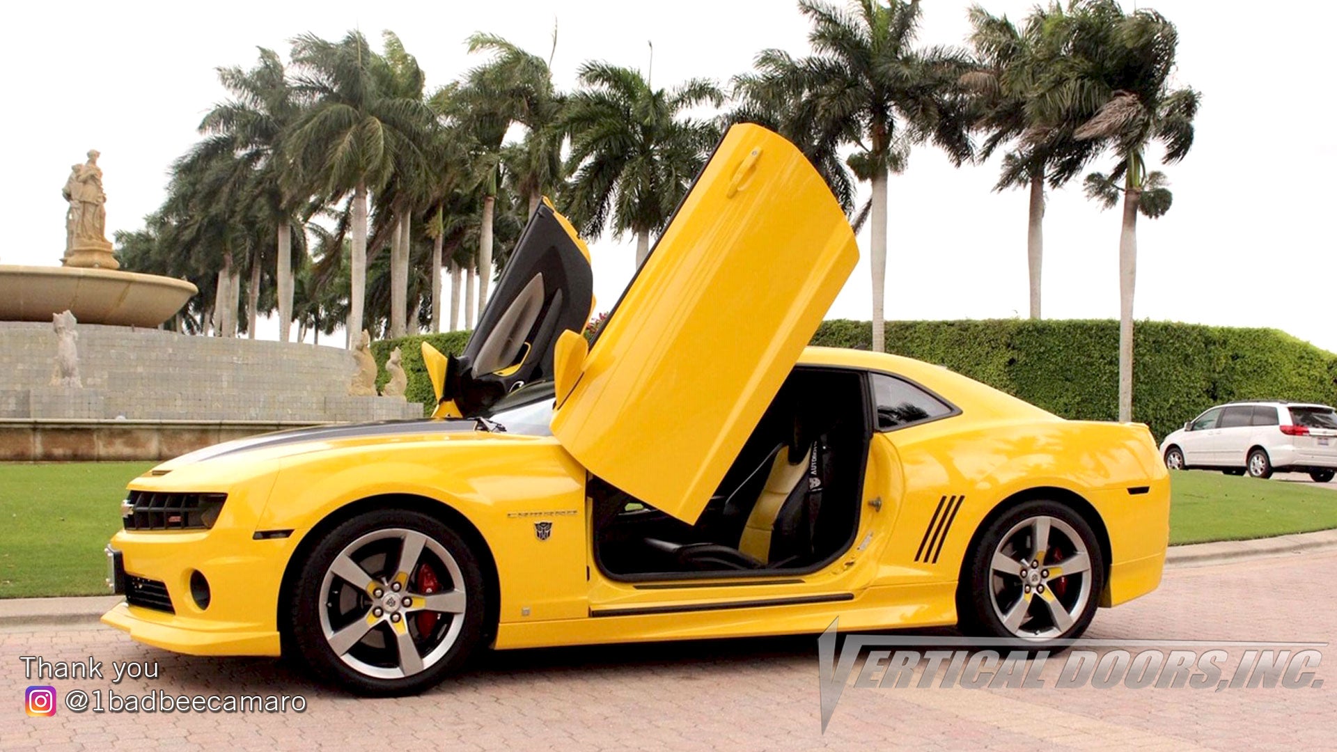 Check out Curtis @1badbeecamaro Chevrolet Camaro from Florida featuring Vertical Doors, Inc., vertical lambo doors conversion kit.