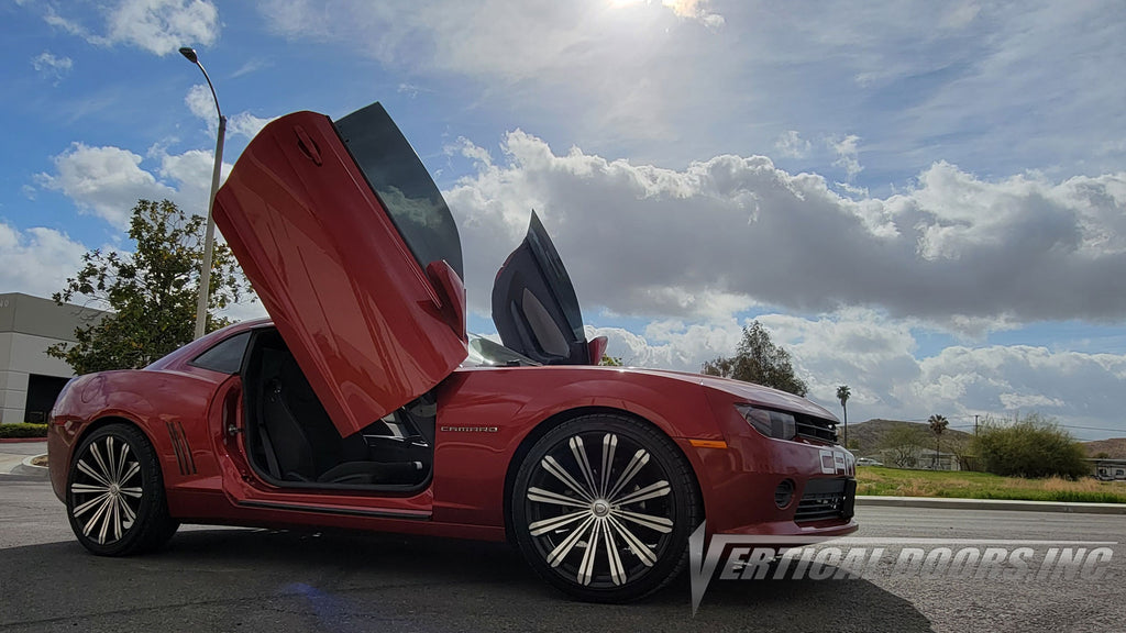 Check out Dontel's Chevrolet Camaro from California featuring Vertical Doors, Inc. vertical lambo door conversion kit.