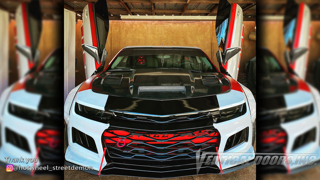 Check out Jacob's @hotwheel_streetdemon Chevrolet Camaro from New Mexico with Vertical Lambo Doors Conversion Kit for Vertical Doors, Inc