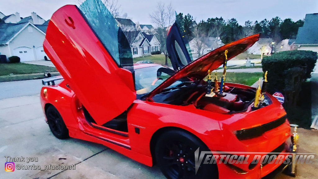 Check out @turrbo_nfusionatl 2015 Chevrolet Camaro from Georgia featuring Vertical Lambo Doors Conversion Kit from Vertical Doors, Inc. 