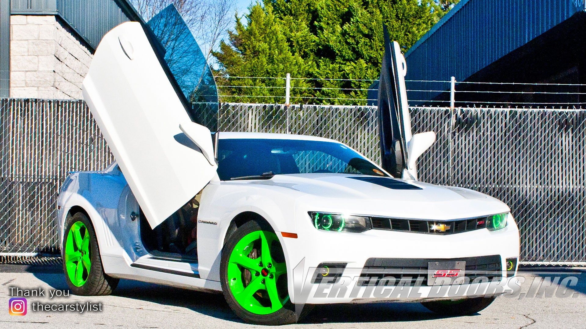 Installer | Mad Creations ATL | Longanville, GA | Chevrolet Camaro featuring Verical Doors, Inc. vertical lambo door conversion kit.