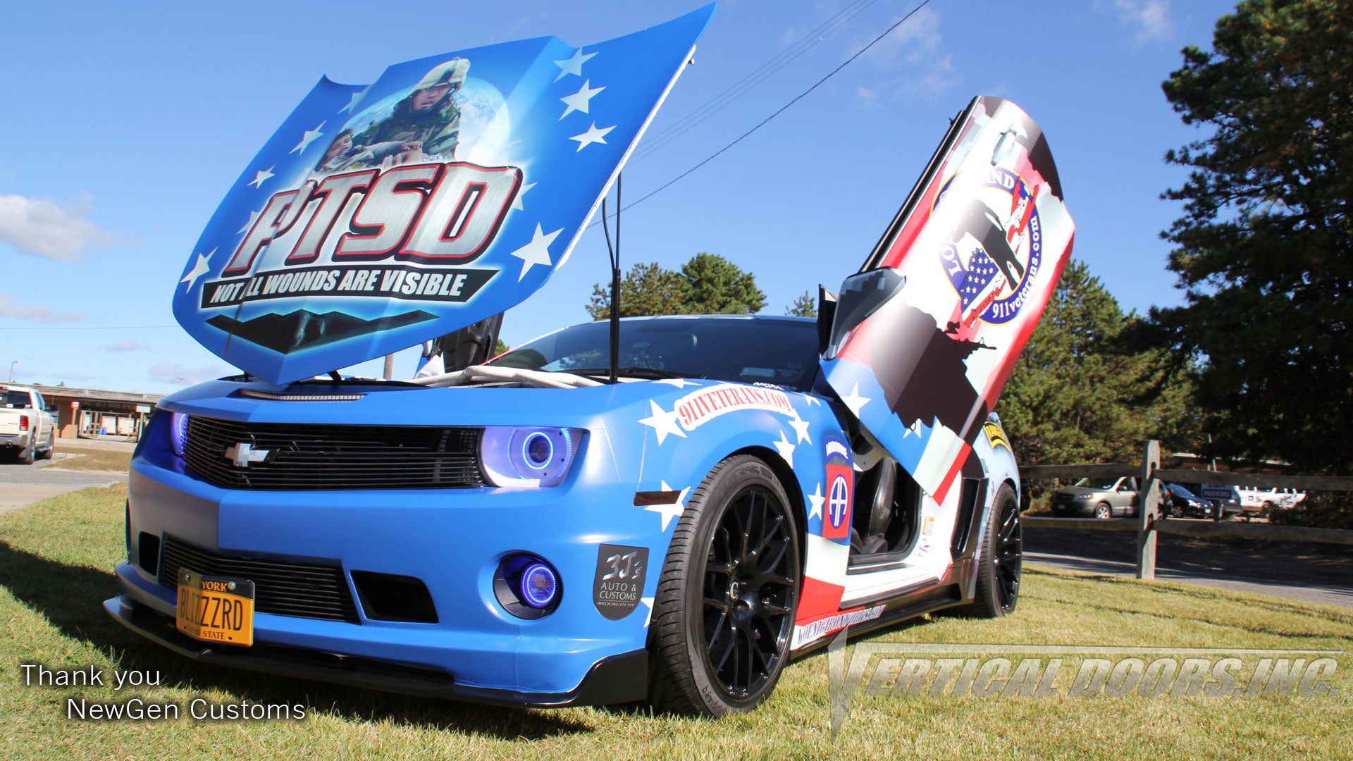 Installer | NewGen Customs| Holbrook, NY | 5th Gen Chevrolet Camaro "Blizzrd" with Vertical Lambo Doors Conversion Kit for Vertical Doors, Inc.
