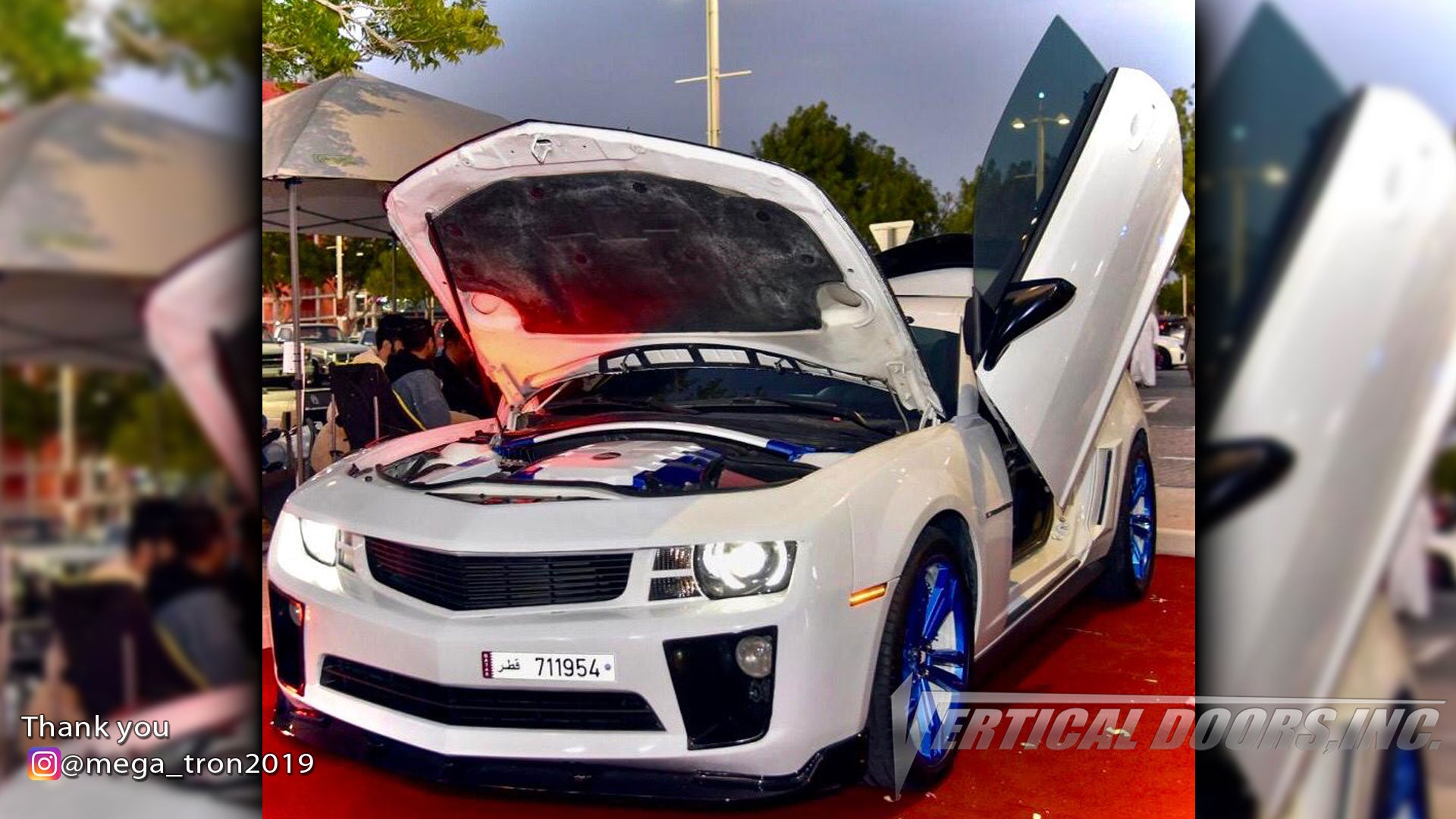 Check out Amr's @mega_tron2019 Chevrolet Camaro from Qatar featuring Vertical Lambo Doors Conversion Kit from Vertical Doors, Inc.