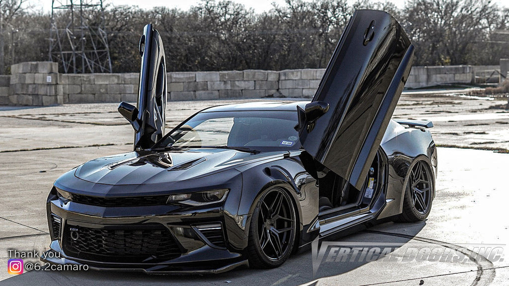 Check out Eli's Chevrolet Camaro 6.2 6thGen from Texas featuring Vertical Lambo Doors Conversion Kit from Vertical Doors, Inc.