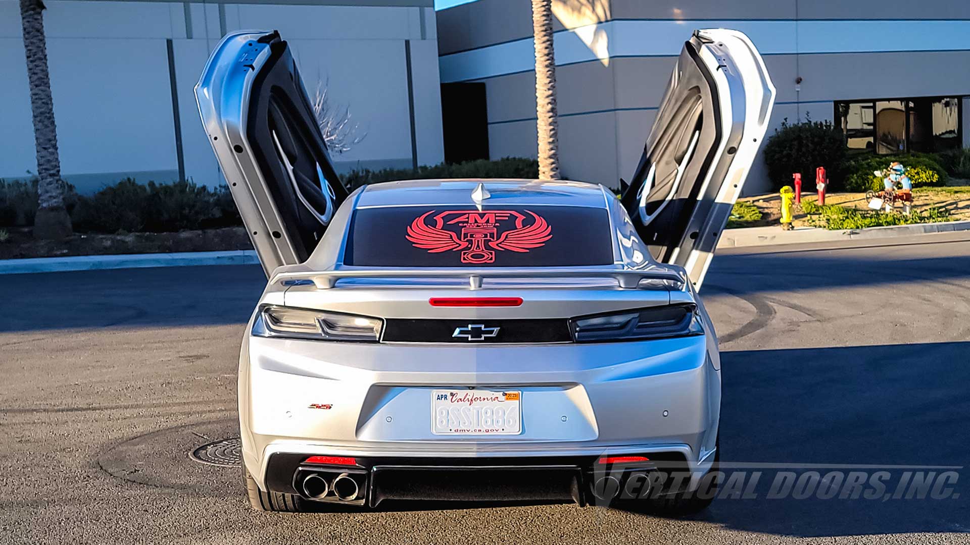 Vertical Lambo Door Conversion kit installed on @sublime_951 Chevrolet Camaro S22 Redline at Vertical Doors, Inc.