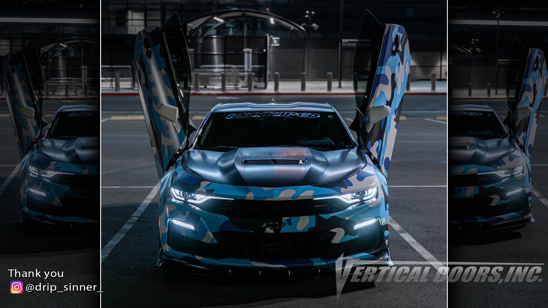 Check out @drip_sinner_ Chevrolet Camaro from Nevada featuring Vertical Doors, Inc., vertical lambo doors conversion kit.