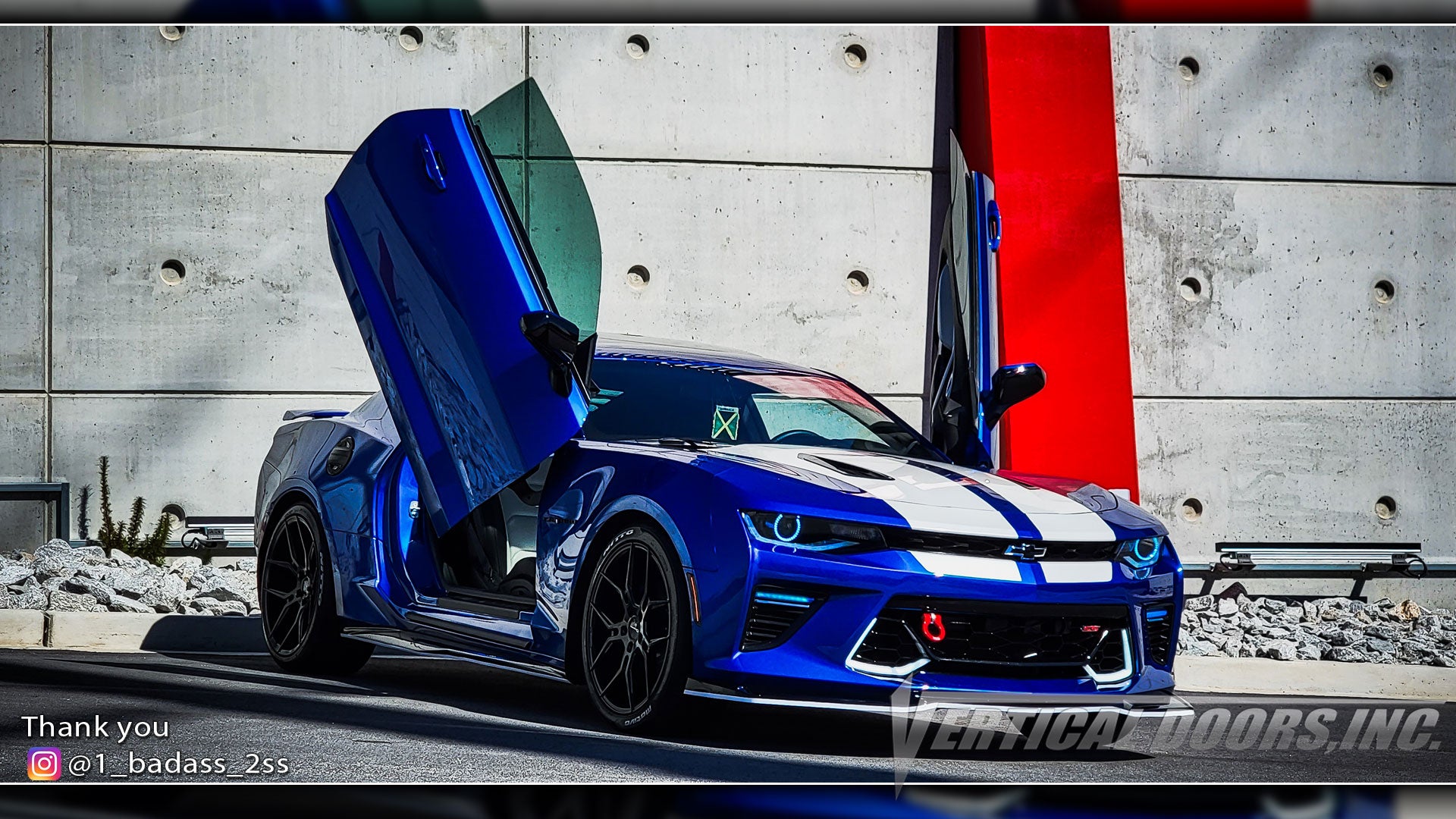 Check out Rick's @1_badass_2ss Chevrolet Camaro from Georgia featuring Vertical Doors, Inc., vertical lambo doors conversion kit.