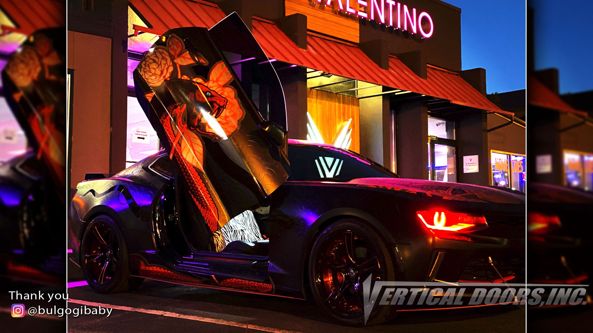Check out Donna's @bulgogibaby Chevy Camaro from Georgia featuring Vertical Lambo Doors Conversion Kit by Vertical Doors, Inc.