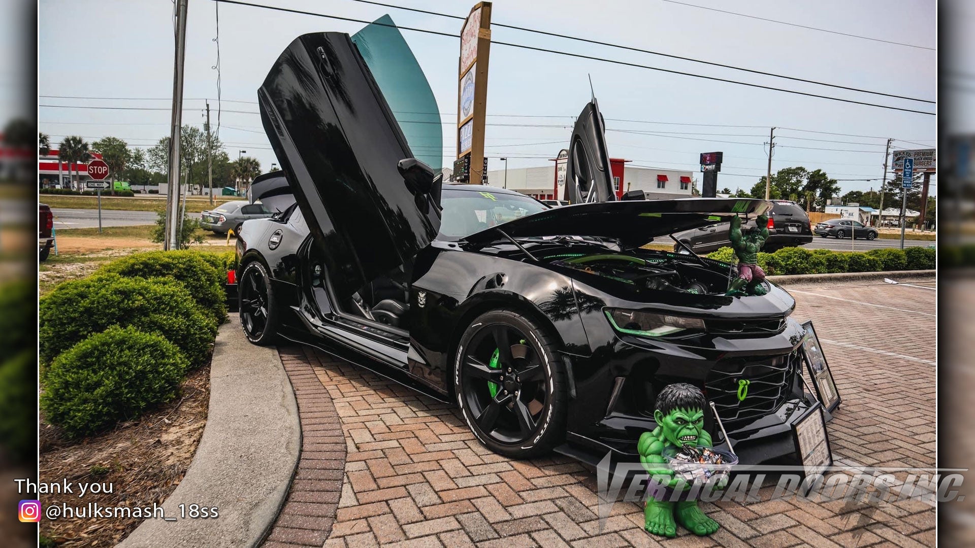 Check out Sam's @hulksmash_18ss Chevy Camaro from Florida featuring Vertical Lambo Doors Conversion Kit by Vertical Doors, Inc.