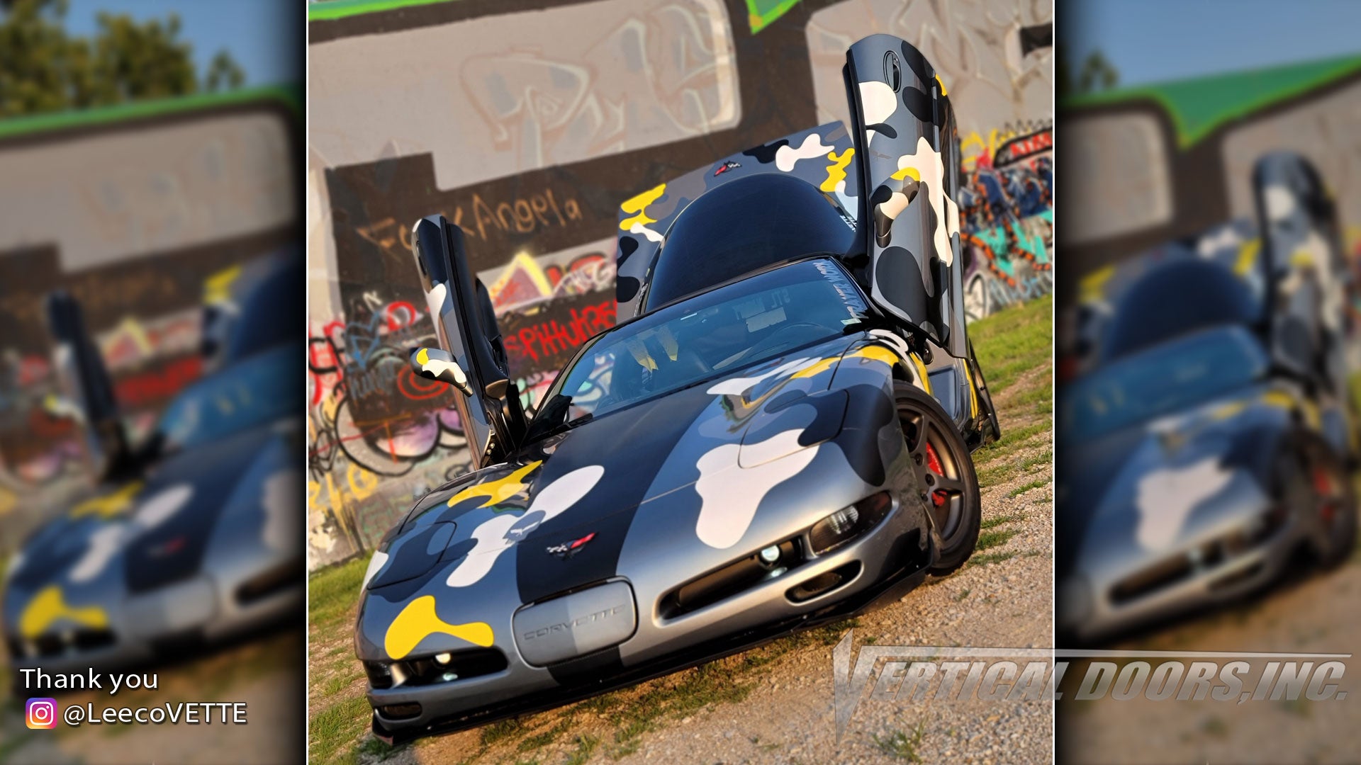 Leroy's @leecovette Chevrolet Corvette C5 from Missouri featuring Vertical Doors, Inc. vertical lambo doors conversion kit.