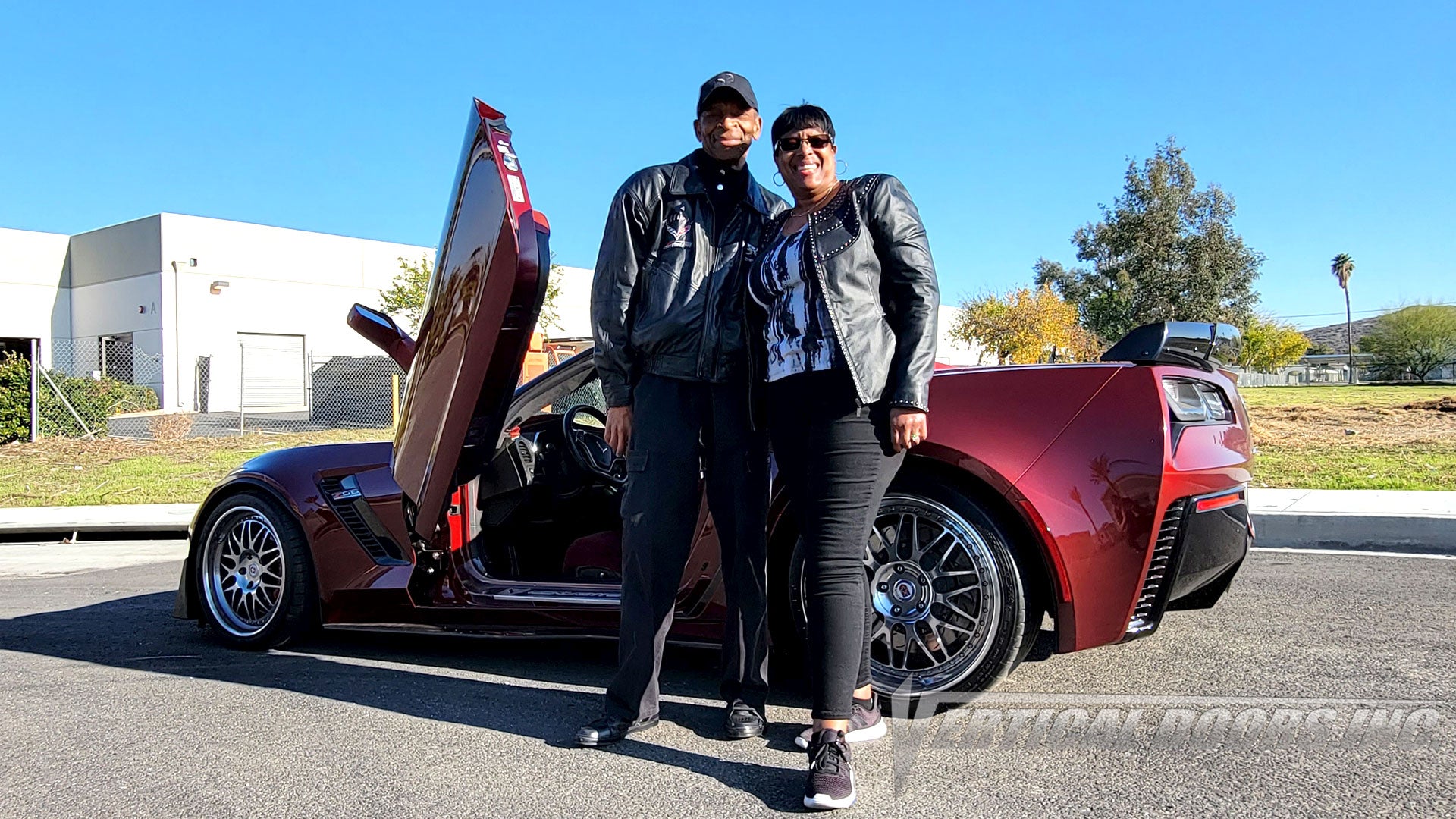 Z06 Chevrolet Corvette C7 from Nevada featuring vertical lambo door conversion kit by Vertical Doors, Inc.