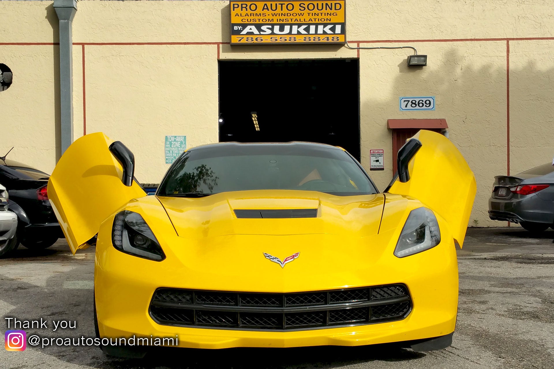 Pro Auto Sound Miami | Miami, FL | Chevrolet Corvette C-7 featuring Verical Doors, Inc. ZLR door conversion kit.