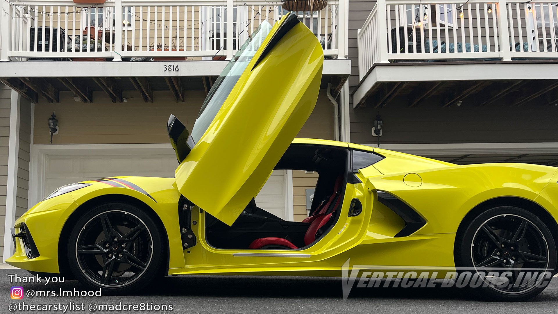 Installer | Mad Creations ATL | Atlanta, GA | Chevy Corvette C8 featuring Vertical Lambo Doors Conversion Kit by Vertical Doors, Inc.