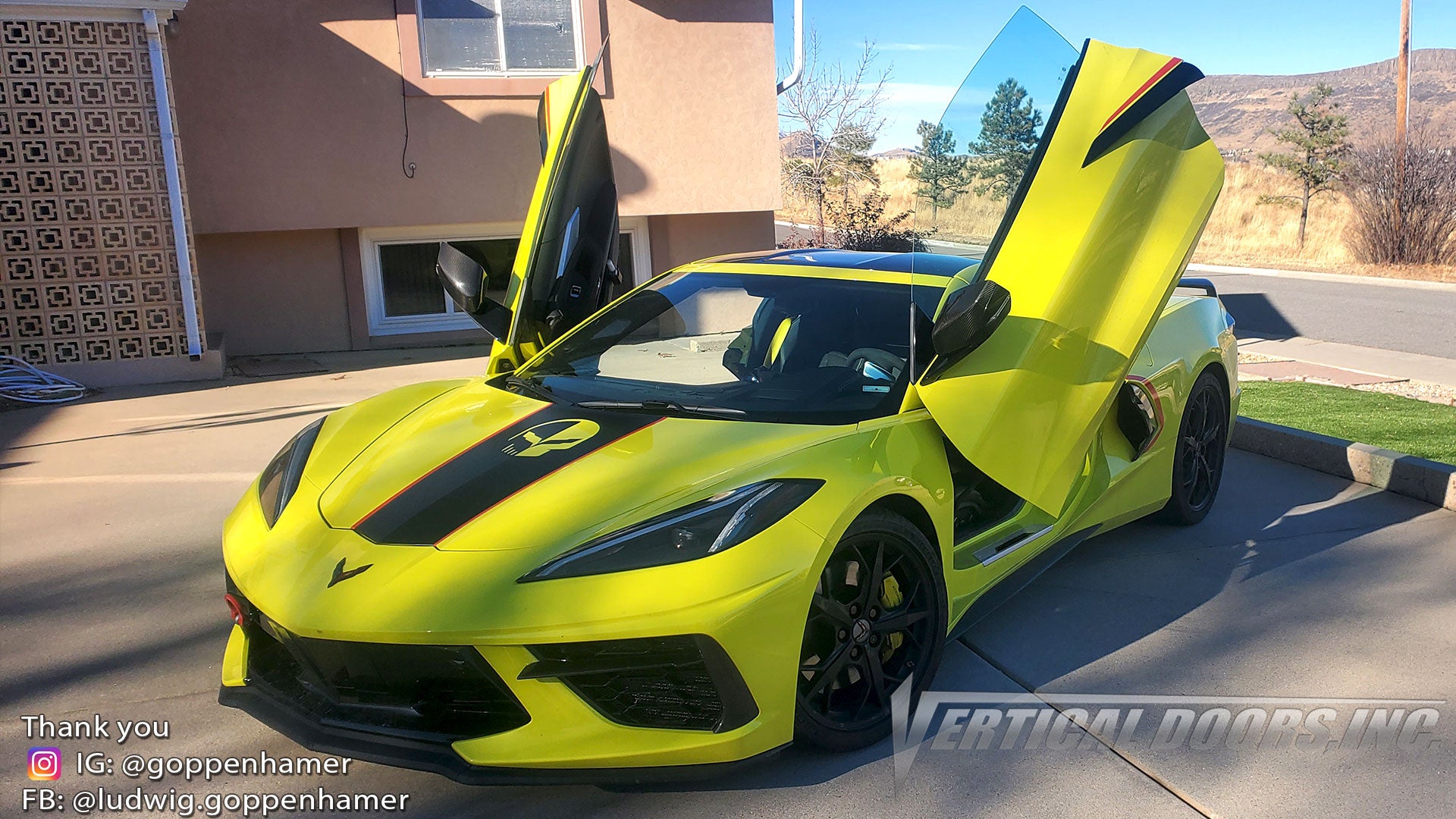 Check out @goppenhamer Corvette C8 from Colorado featuring Vertical Doors, Inc., vertical lambo door conversion kit.