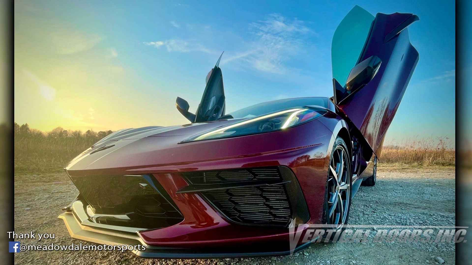 Installer | Meadowdale Motorsports | Carpentersville, IL | Chevrolet Corvette C8 Vertical Doors, Inc., vertical lambo door conversion kit.