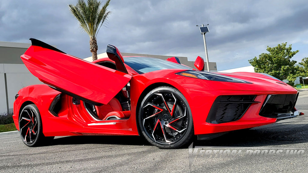 Check out Kelly's @degypt Chevrolet Corvette C8 from California featuring Vertical Doors, Inc., ZLR door conversion kit.