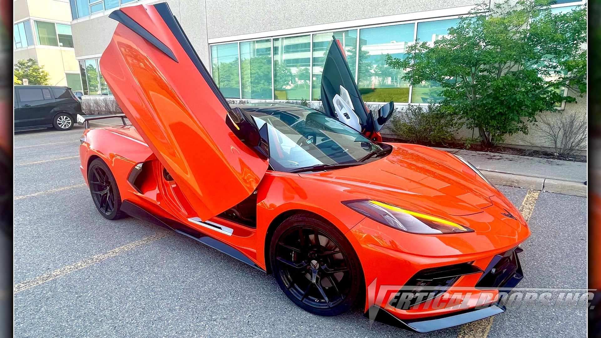 Check out Thang's Chevrolet Corvette C8 from Ontario Canada featuring Vertical Doors, Inc., vertical lambo door conversion kit.