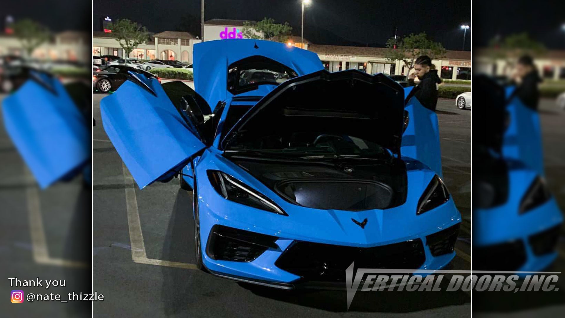 Check out Nathan's @nate_thizzle Chevrolet Corvette C8 featuring Vertical Doors, Inc., ZLR door conversion kit.