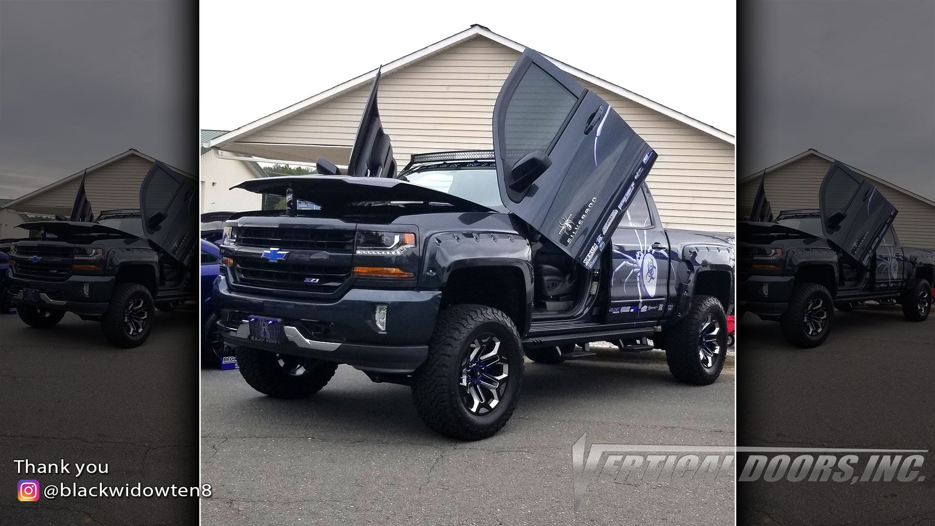 @blackwidowten8 Chevy Silverado from North Carolina featuring Vertical Lambo Doors Conversion Kit by Vertical Doors, Inc.