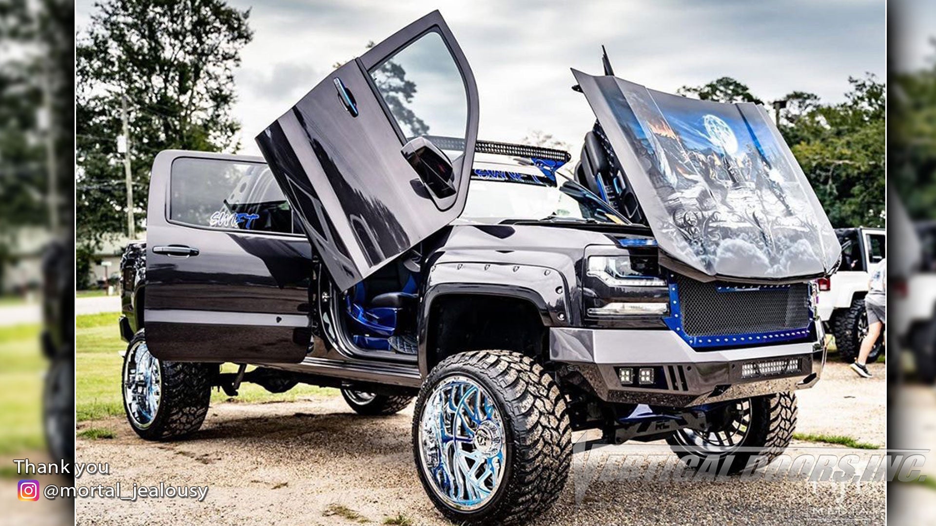 Check out Wardell's @mortal_jealousy Chevrolet Silverado Truck from MS featuring Vertical Doors, Inc. door conversion kit.