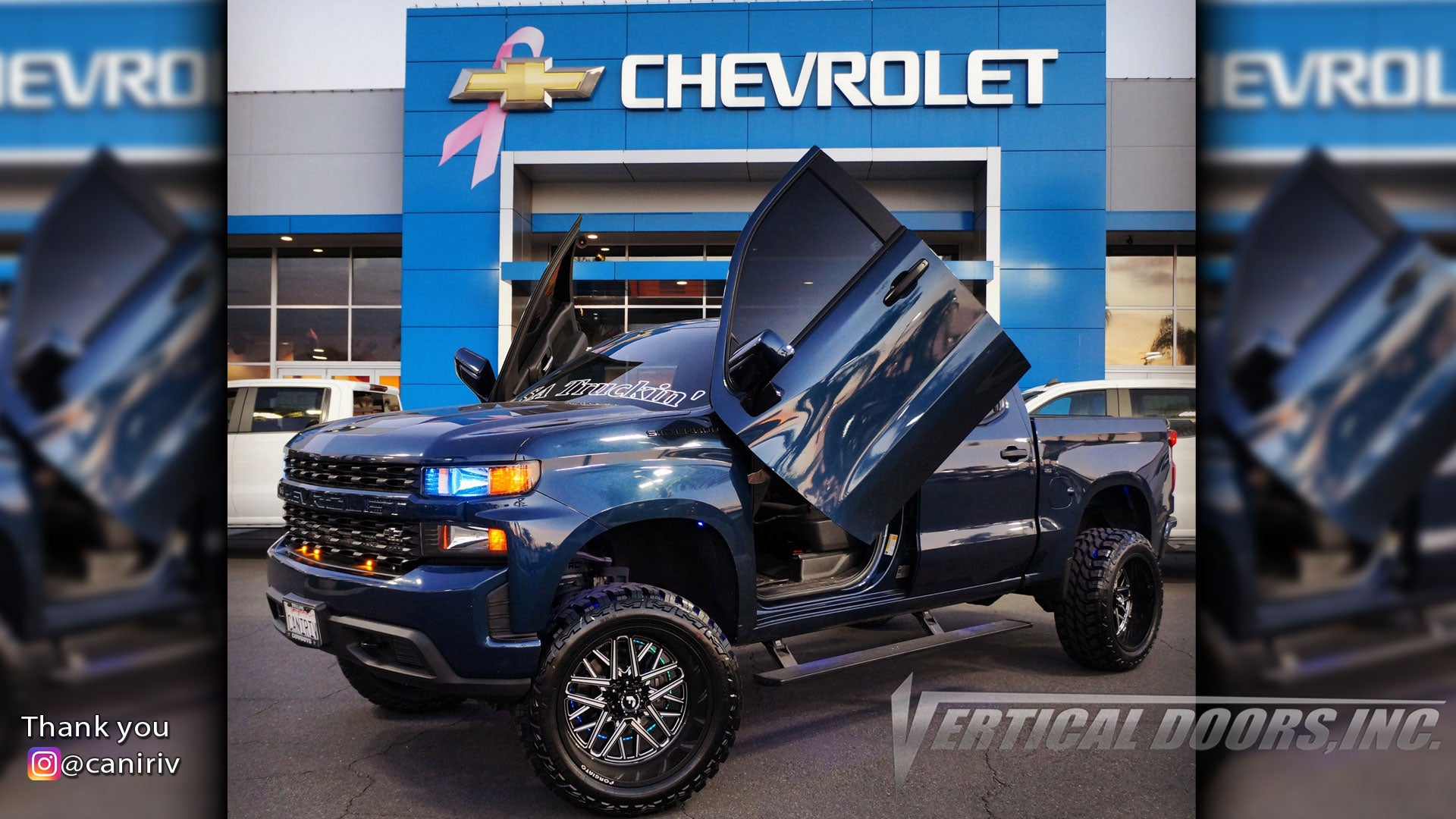 Check out Jon's @caniriv Chevrolet Silverado from California featuring Vertical Doors, Inc. door conversion kit. 
