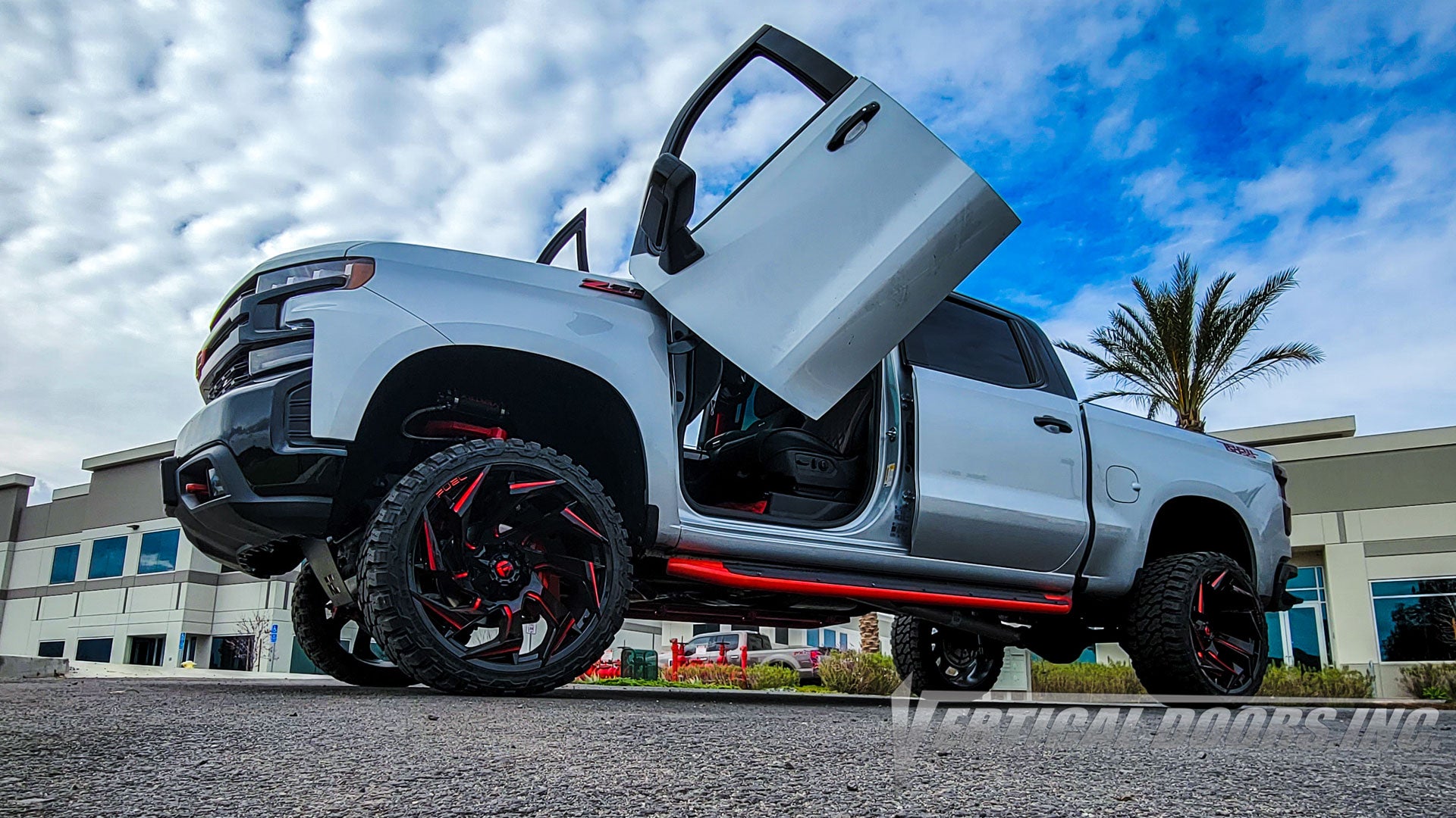 @bhog84 Chevy Silverado Z71 Truck from California featuring vertical lambo door conversion kit by Vertical Doors, Inc.