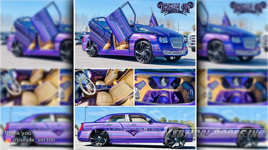 Shawn's @purple_sin300 Chrysler 300 from Nevada featuring Vertical Lambo Doors Conversion Kit from Vertical Doors, Inc.