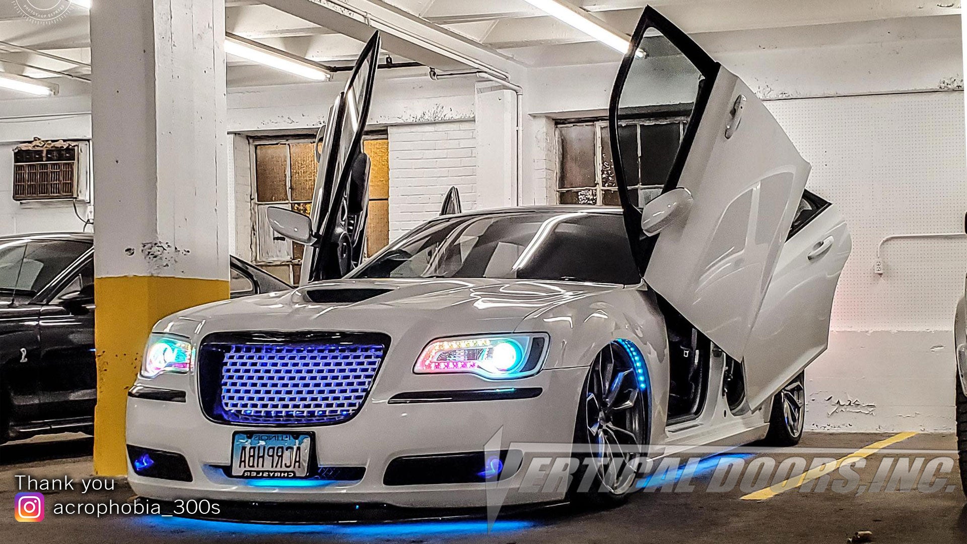 Jamie's Chrysler 300 featuring Front and Rear Vertical Lambo Doors from Vertical Doors, Inc.
