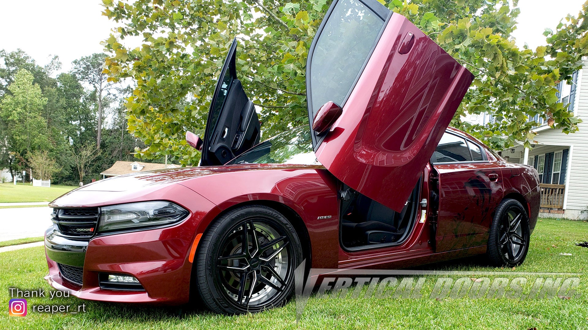 Richard's Dodge Charger "Reaper" featuring Vertical Doors, Inc., vertical lambo doors conversion kit.
