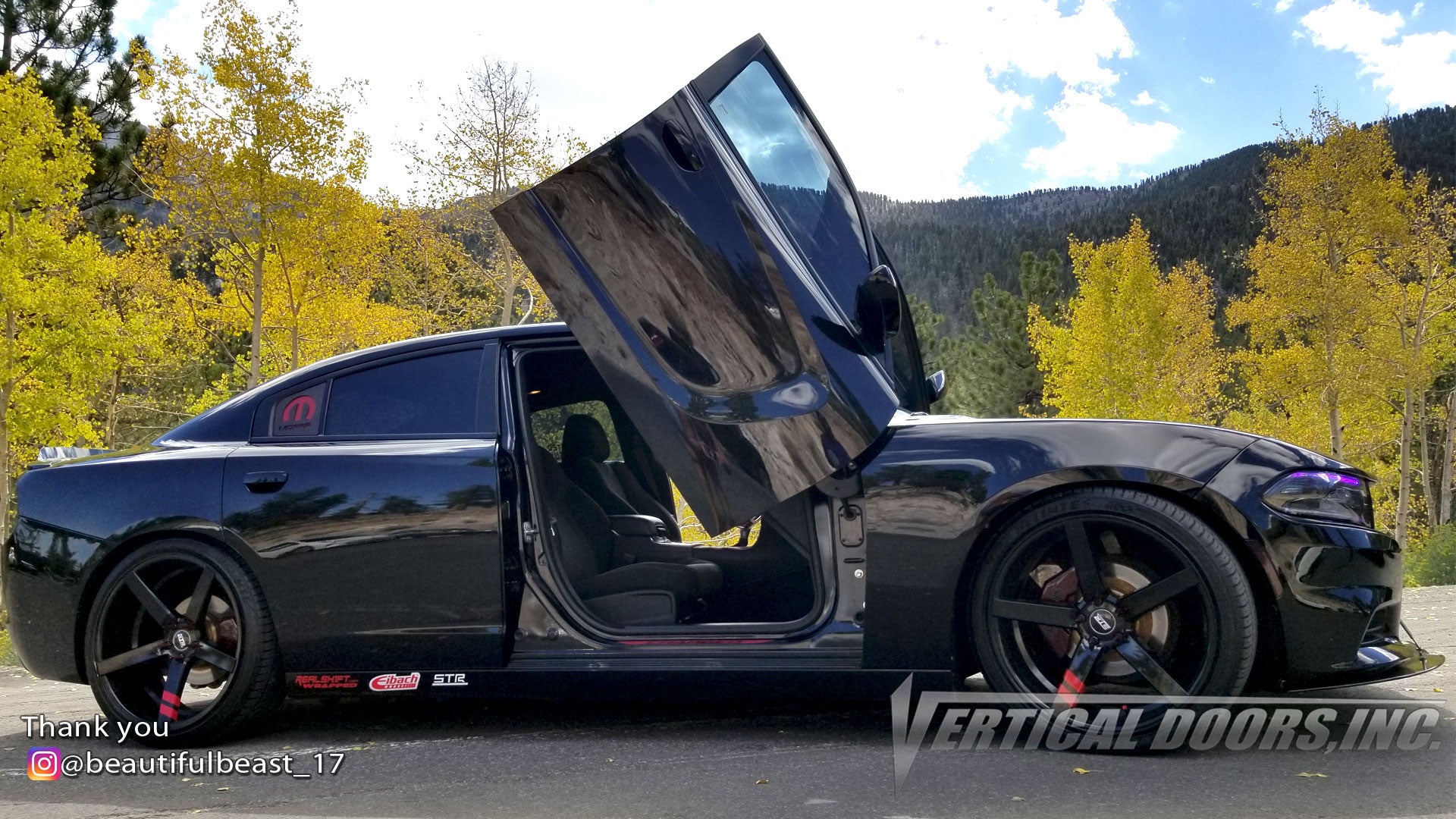 Check out Brittany's @beautifulbeast_17 Dodge Charger from Nevada featuring Vertical Doors, Inc., vertical lambo doors conversion kit.