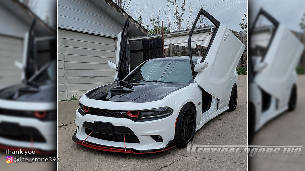 Seydou's @Ice_stone392 Dodge Charger from Colorado featuring Vertical Lambo Doors Conversion Kit from Vertical Doors, Inc.