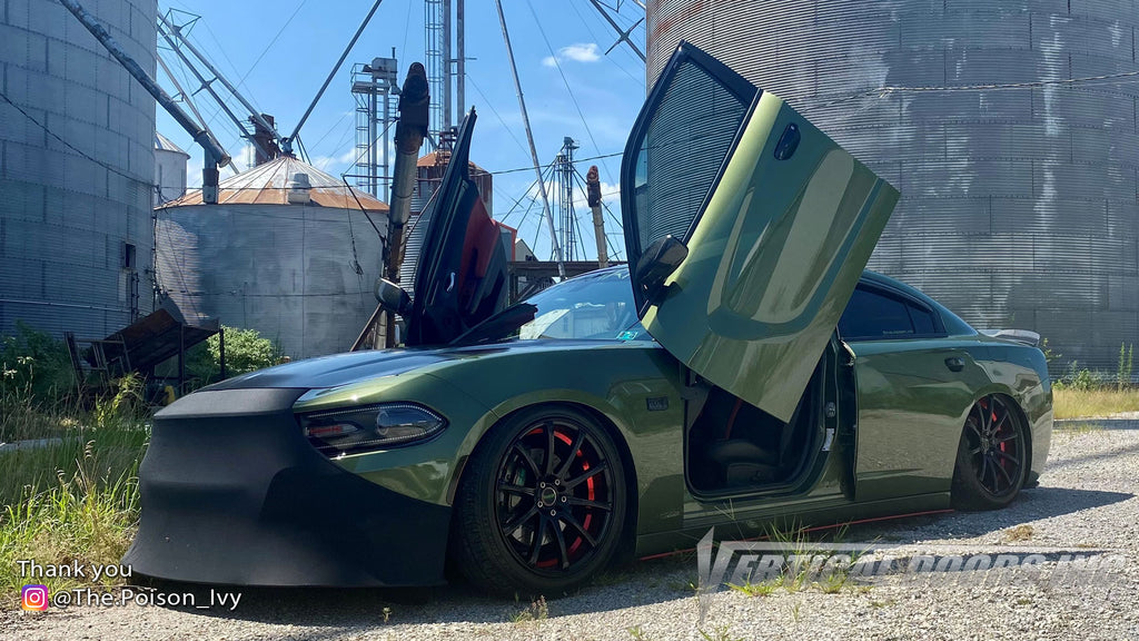 Ashley's @The.Poison_Ivy Dodge Charger from Pennsylvania featuring Vertical Lambo Doors Conversion Kit from Vertical Doors, Inc.