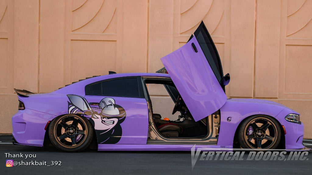 Check out @sharkbait_392 Dodge Charger featuring Vertical Doors, Inc., vertical lambo doors conversion kit.