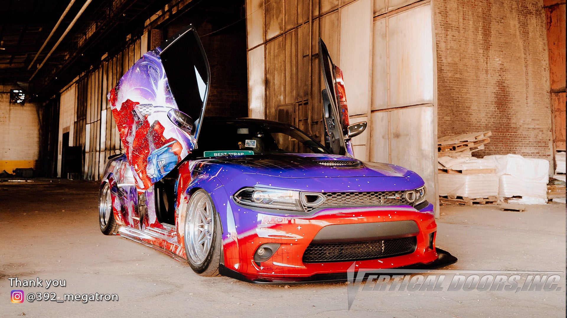 Check out @392_megatron Dodge Charger from North Carolina featuring Vertical Door conversion kit by Vertical Doors, Inc. AKA "Lambo Doors"