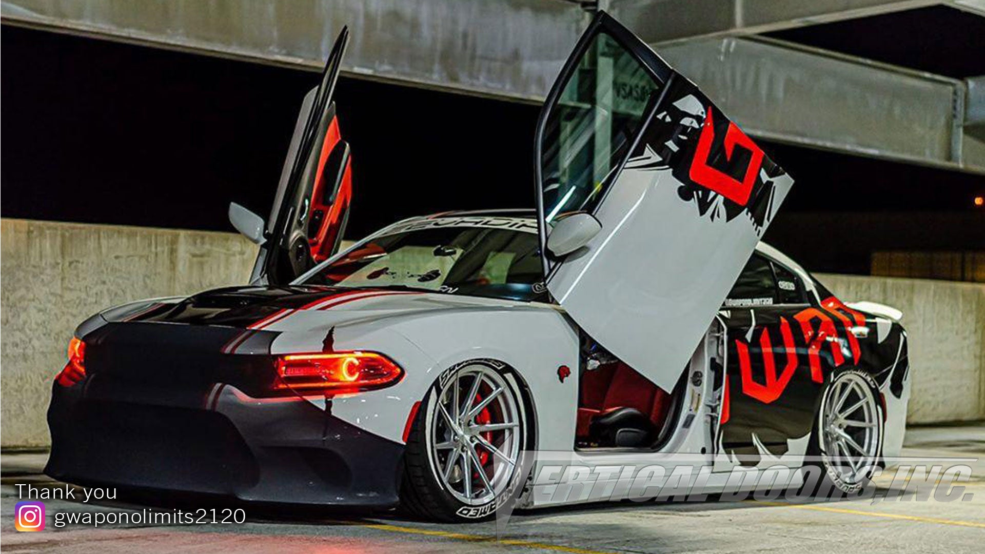 Check out Christopher's Dodge Charger Hellcat featuring Vertical Doors, Inc., vertical lambo doors conversion kit.