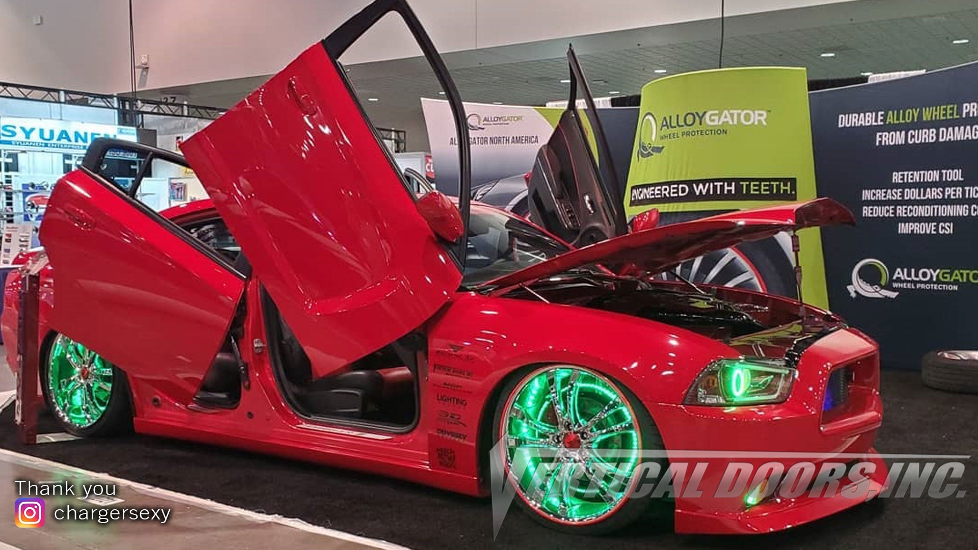 11/5/19 Car Show | 2019 SEMA Show | Dodge Charger with Vertical Doors, Inc. Vertical Lambo Doors on 4 doors