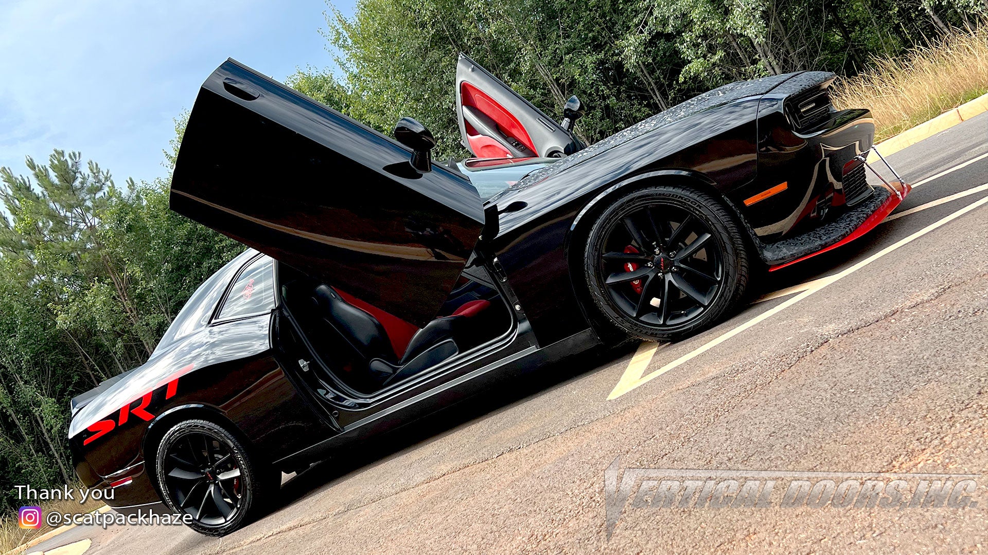 Check out @scatpackhaze Dodge Challenger from Atlanta, GA featuring Vertical Doors, Inc. door conversion kit. AKA "Lambo Doors"