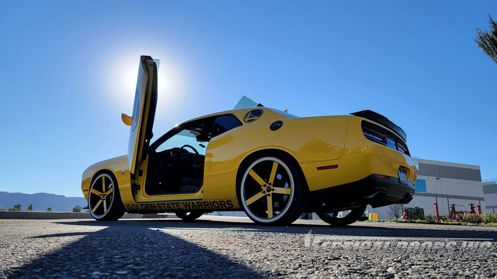 Dodge Challenger from California featuring Vertical Lambo Doors Conversion Kit by Vertical Doors, Inc.