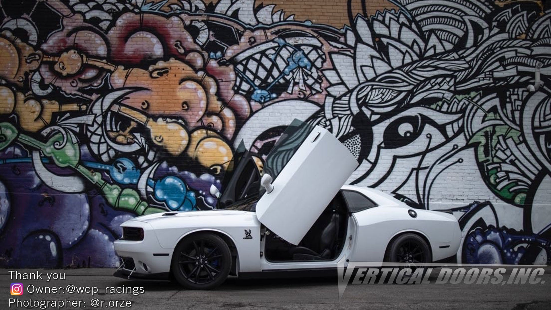 Check out Fabi's @wcp_racing Dodge Challenger with Vertical Lambo Doors Conversion Kit for Vertical Doors, Inc.