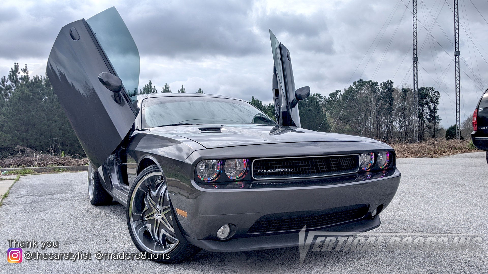 Installer | Mad Creations | Loganville, GA | Dodge Challenger Vertical Doors, Inc., vertical lambo door conversion kit.