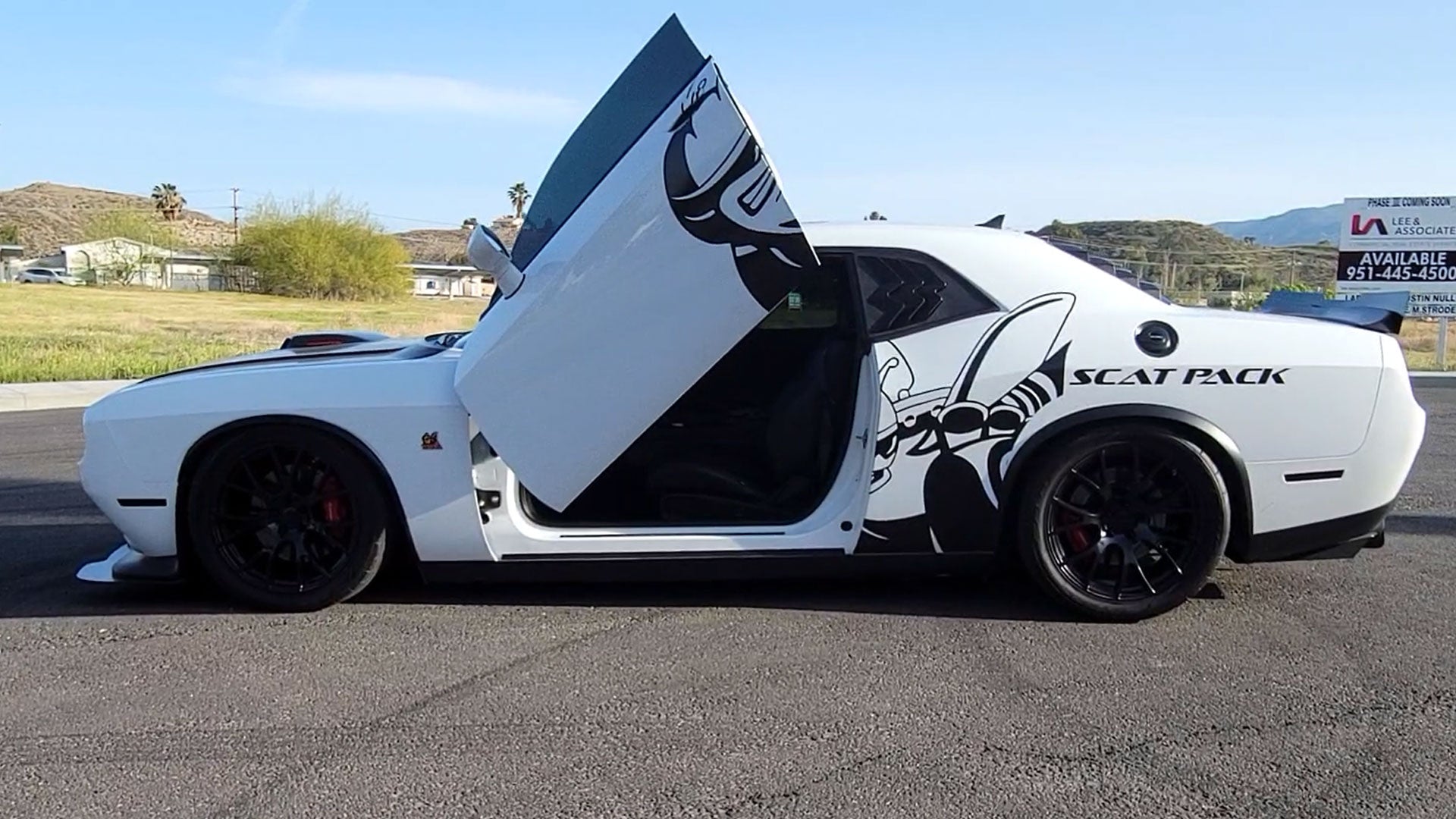 Check out Mike's @hemihubmike Dodge Challenger from California featuring Vertical Doors, Inc., Vertical Lambo Doors Conversion Kits.